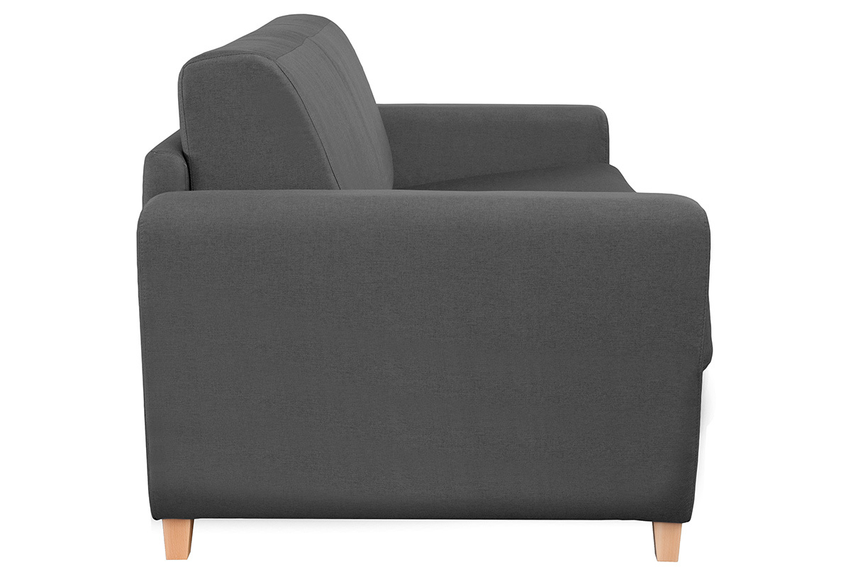 Sof convertible nrdico gris oscuro y madera GRAHAM
