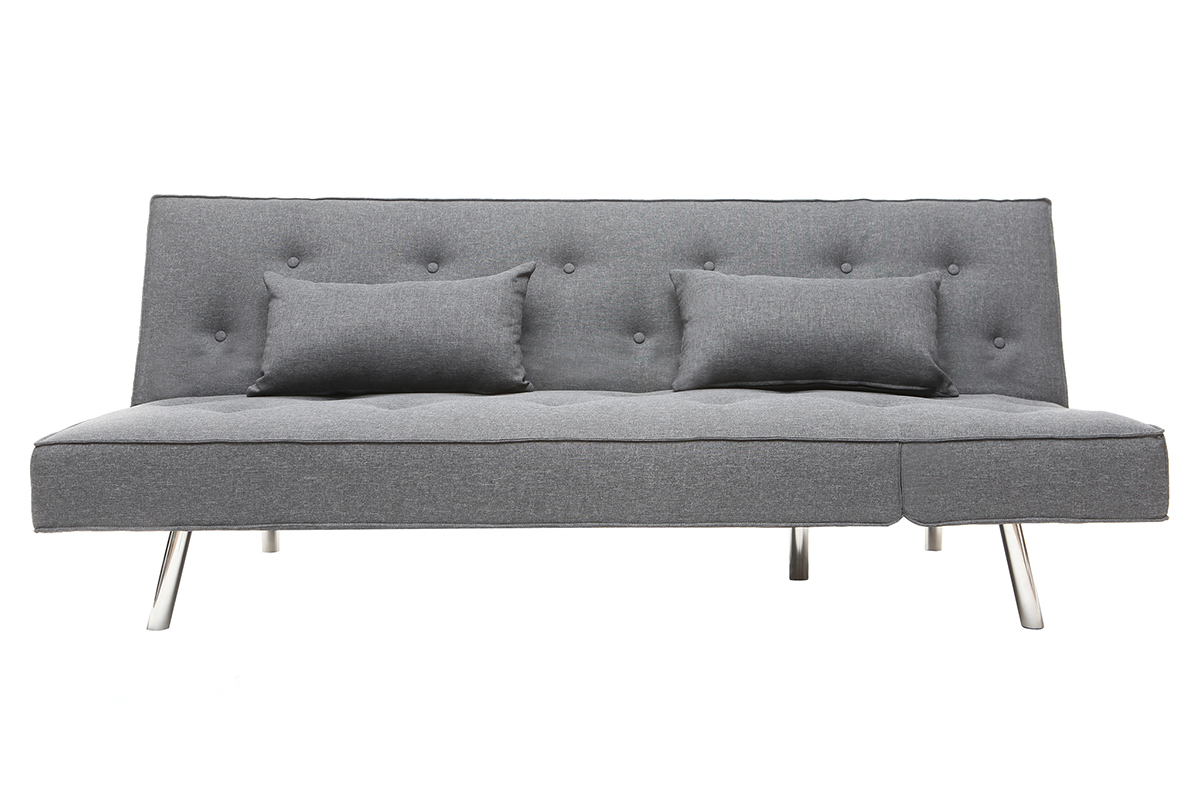 Sof convertible tapizado gris oscuro LEONARD
