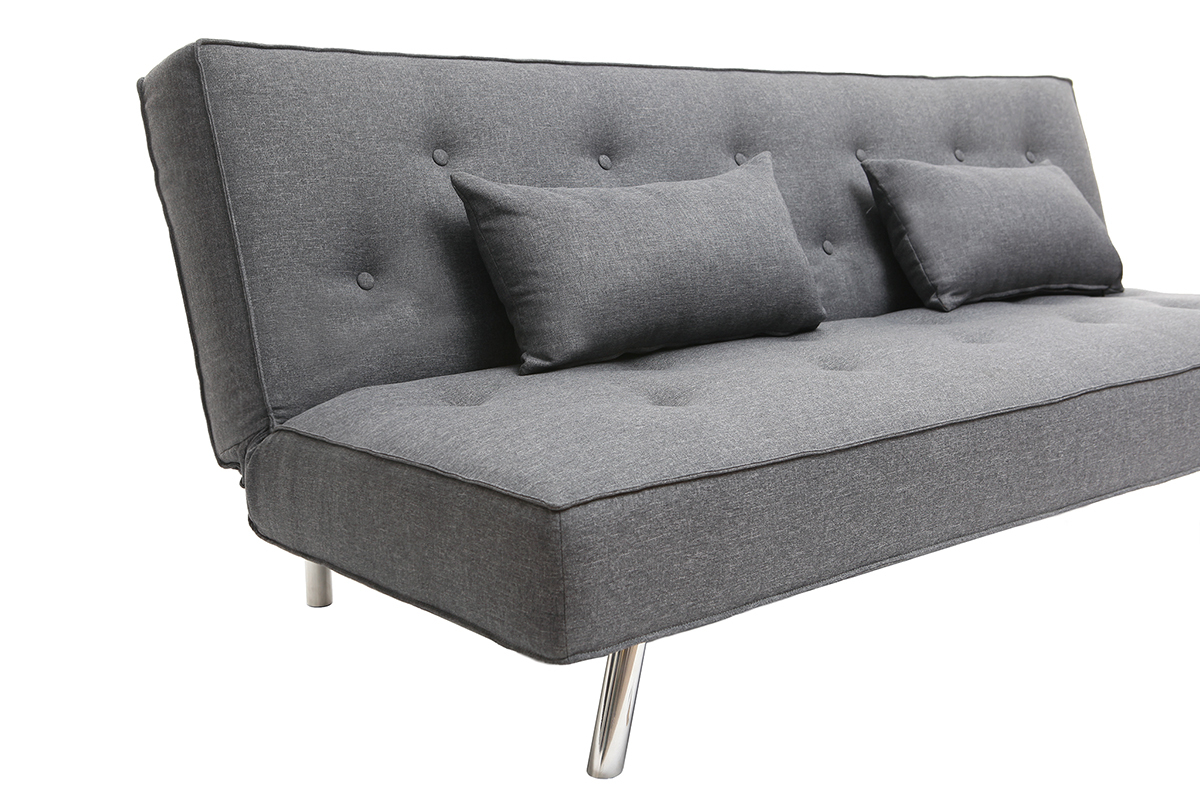 Sof convertible tapizado gris oscuro LEONARD