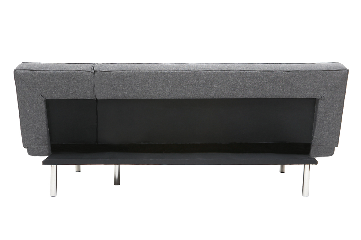 Sof convertible tapizado gris oscuro LEONARD