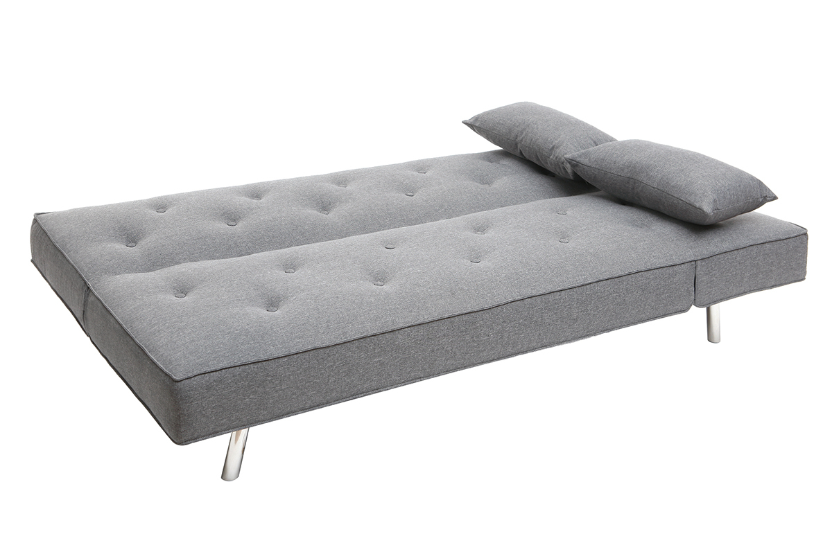 Sof convertible tapizado gris oscuro LEONARD
