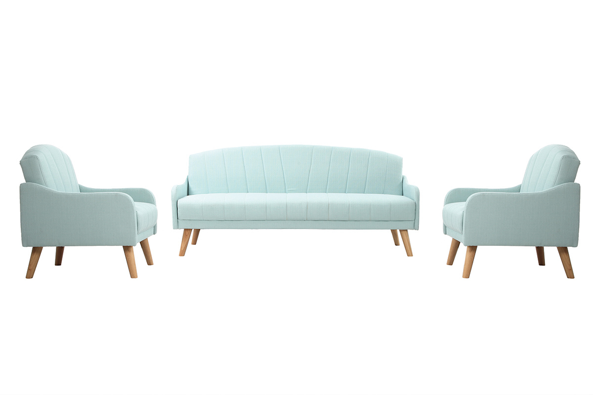 Sof convertible vintage 3 plazas verde menta ARYA