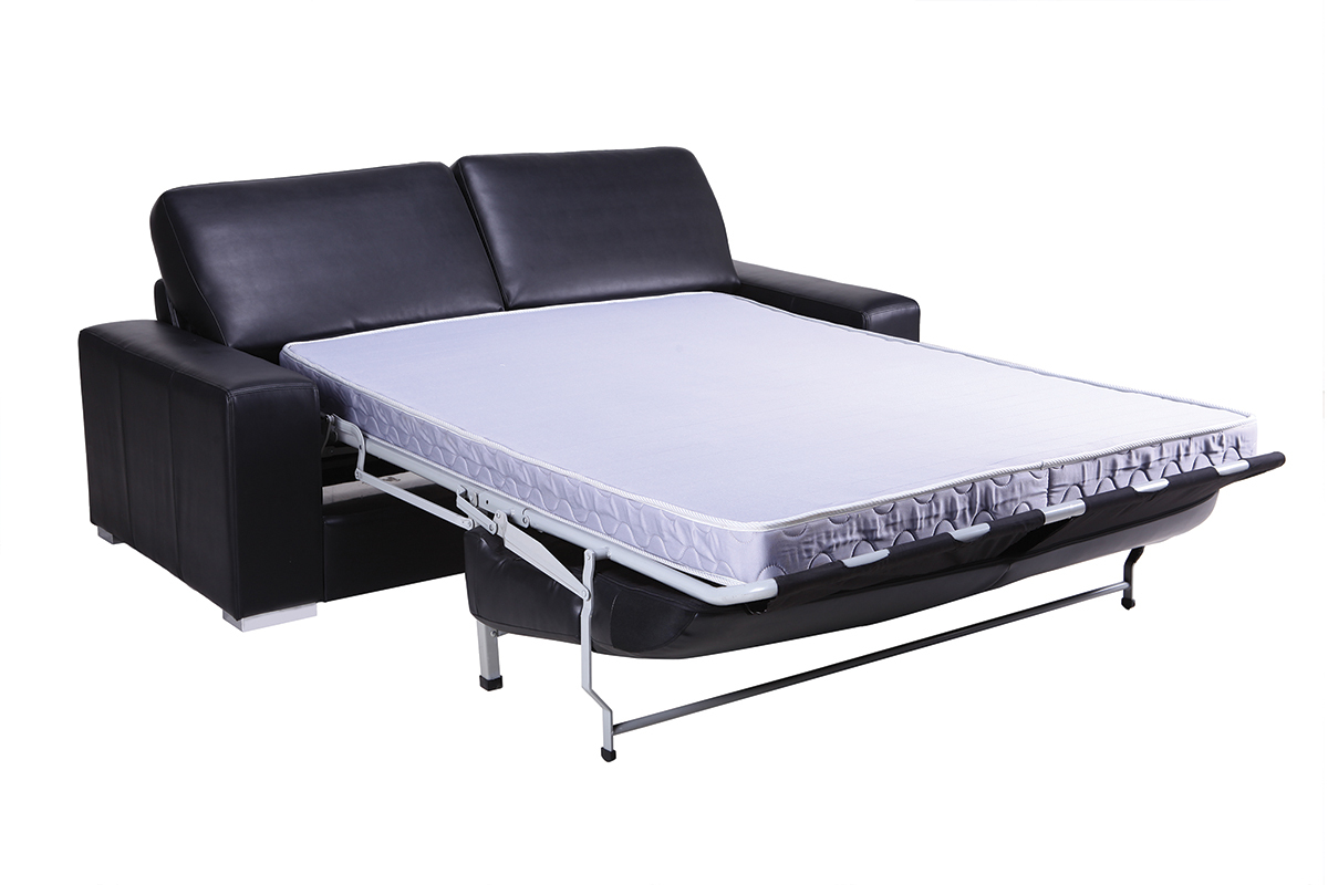 Sof cuero convertible rpido 3 plazas negro vintage STRATFORD