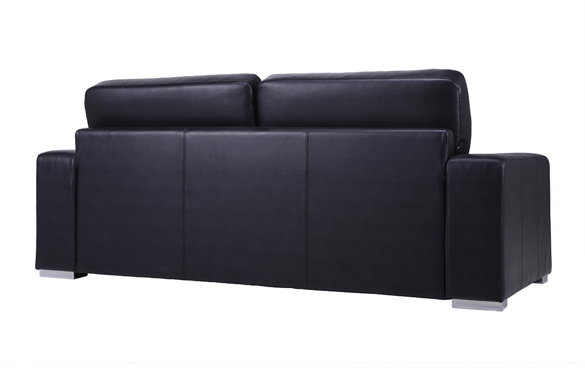 Sof cuero convertible rpido 3 plazas negro vintage STRATFORD