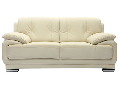 Sof&aacute; cuero dise&ntilde;o crema 2 plazas TAMARA