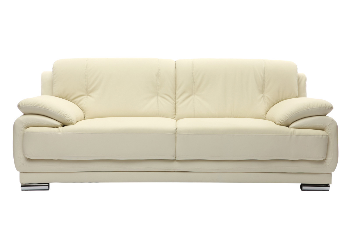 Sof cuero diseo crema 3 plazas TAMARA