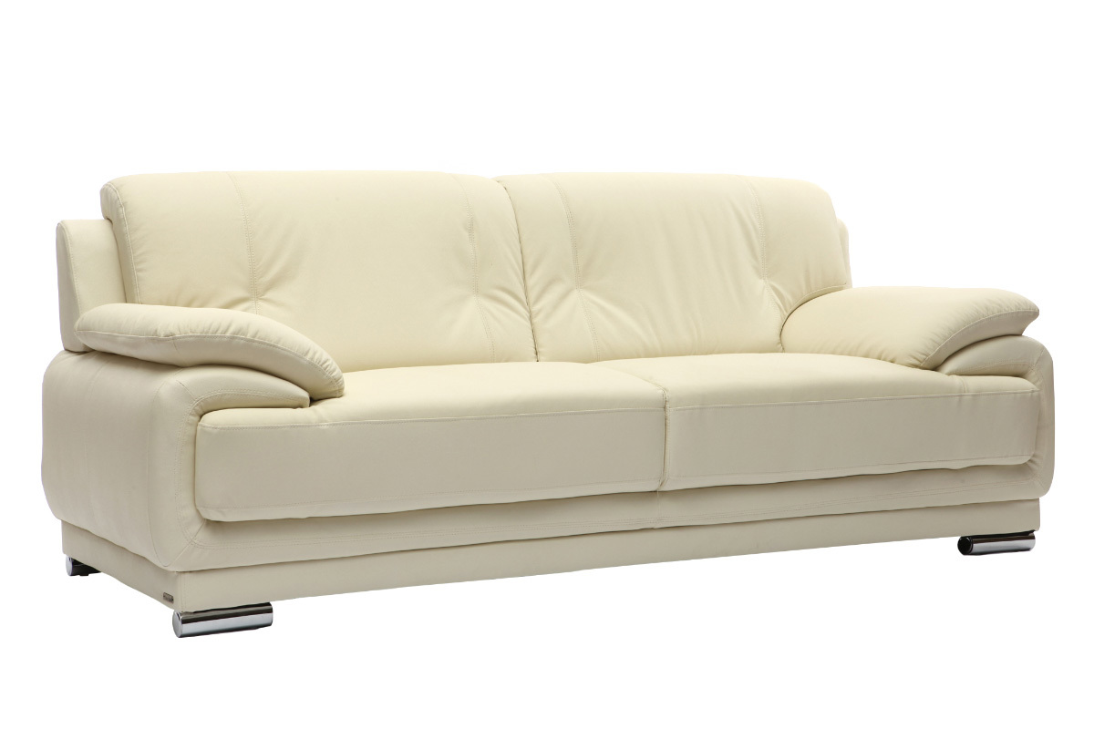 Sof cuero diseo crema 3 plazas TAMARA