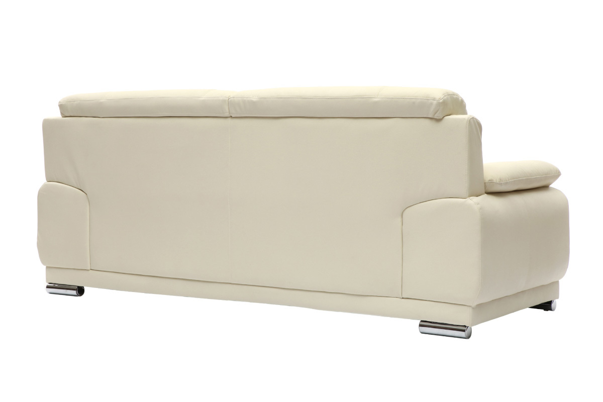 Sof cuero diseo crema 3 plazas TAMARA