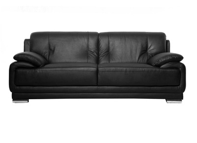 Sof&aacute; cuero dise&ntilde;o negro 3 plazas TAMARA