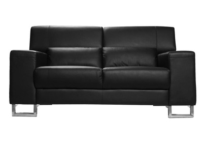 Sof&aacute; cuero dise&ntilde;o negro dos plazas cabeceros relax negro ARIZONA