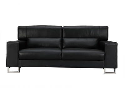 Sof&aacute; cuero dise&ntilde;o negro tres plazas cabeceros relax negro ARIZONA
