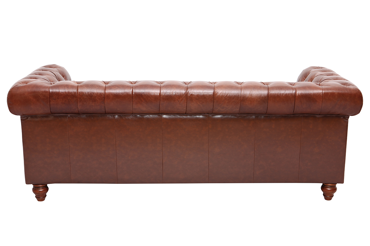 Sof cuero vintage 3 plazas chocolate CHESTERFIELD