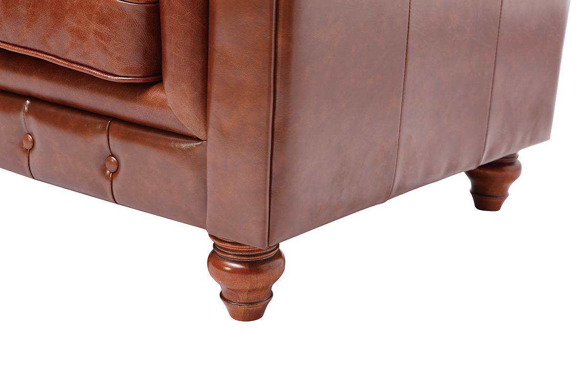 Sof cuero vintage 3 plazas chocolate CHESTERFIELD