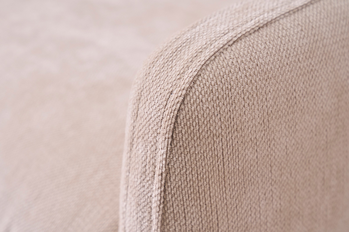 Sof� de 2 plazas en tejido con efecto terciopelo texturizado beige PAULIN
