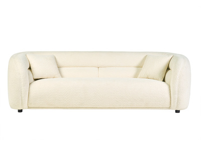 Sofá de 3-4 plazas de tela de felpa blanco MOCHI