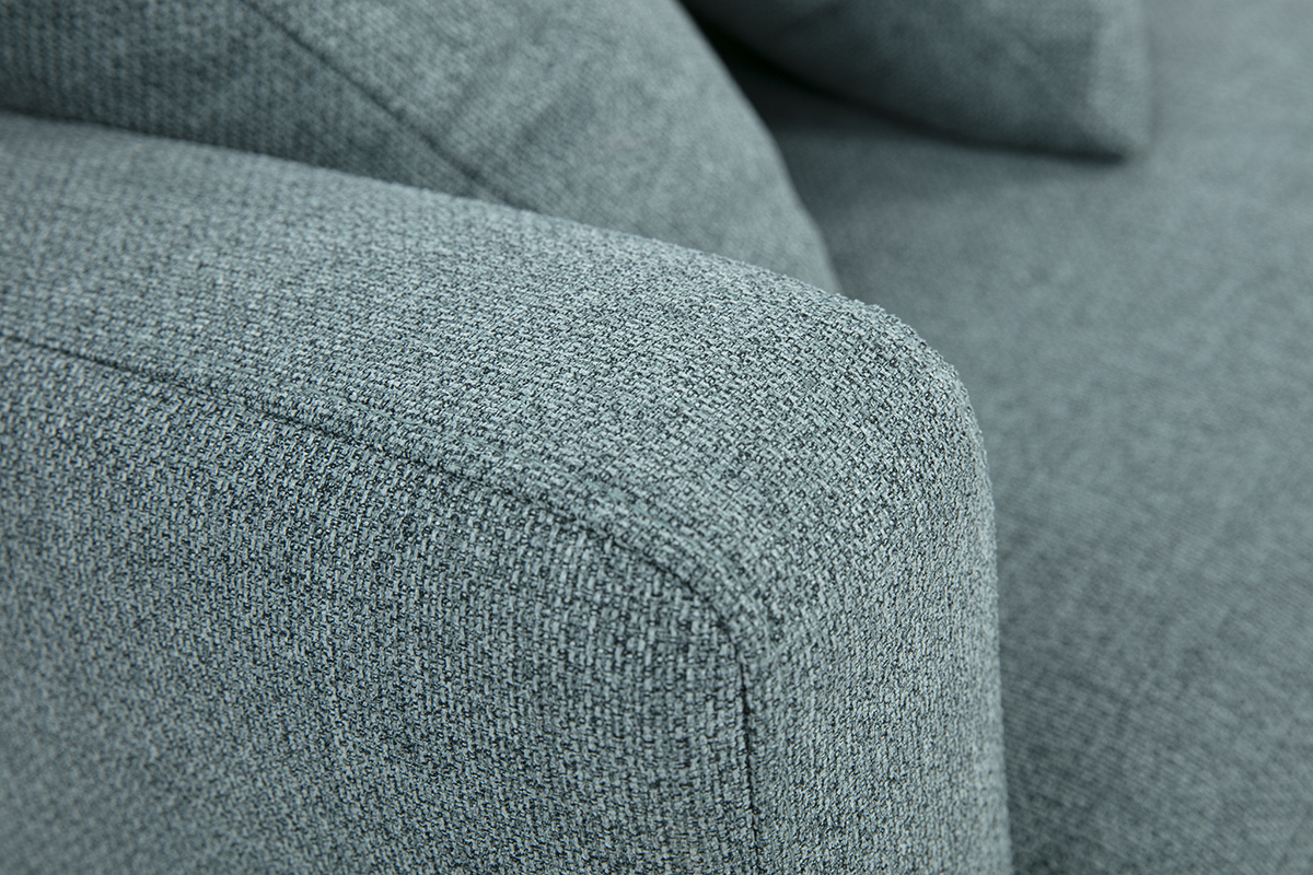 Sof� de 3 plazas de tela verde gris y madera clara MUNIK