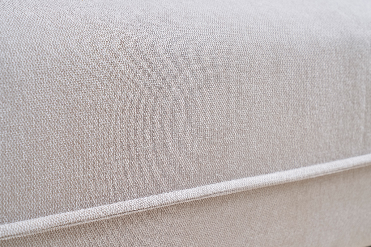 Sof de 3 plazas en tela efecto terciopelo texturizado beige PIO
