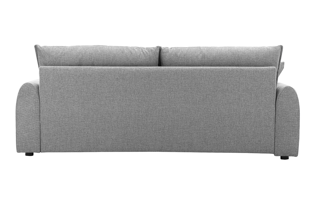 Sof de 3 plazas en tela efecto terciopelo texturizado gris PIO