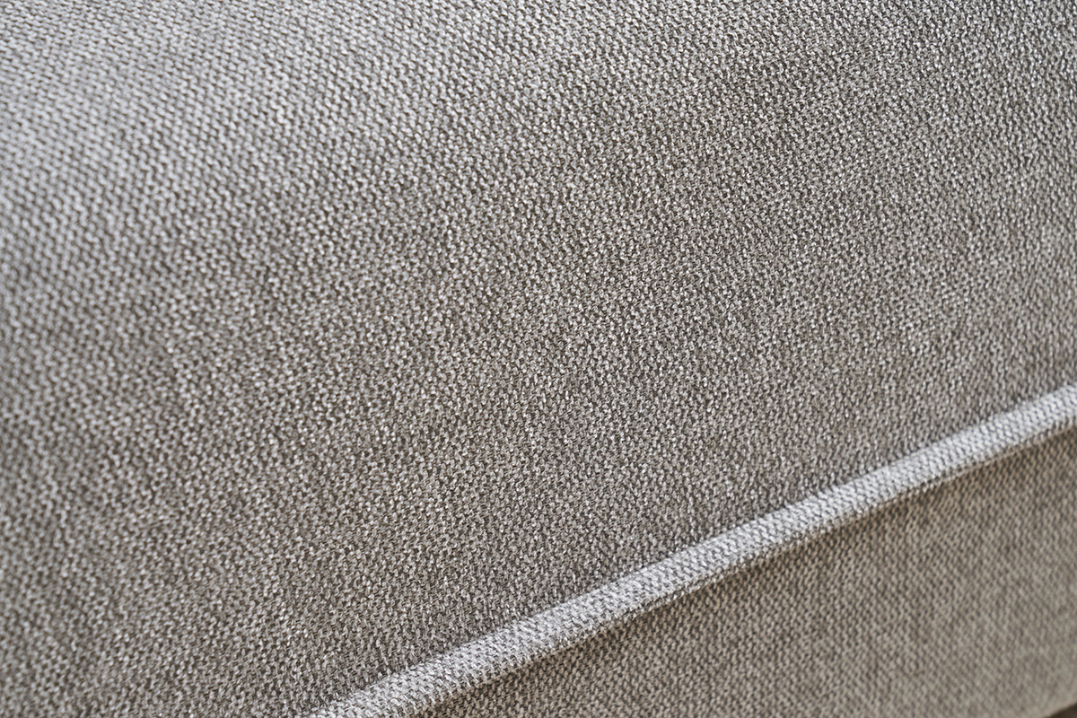 Sof de 3 plazas en tela efecto terciopelo texturizado gris PIO