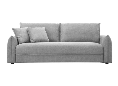Sofá de 3 plazas en tela efecto terciopelo texturizado gris PIO