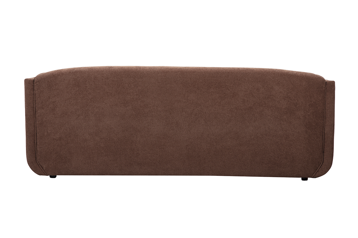 Sof de diseo de 3 plazas en tejido chenilla color tierra quemada HOSBO