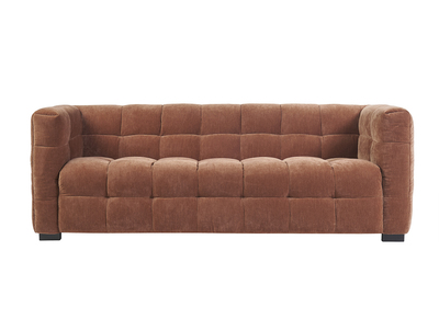 Sofá de diseño de 3 plazas en tela de terciopelo terracota CORTO