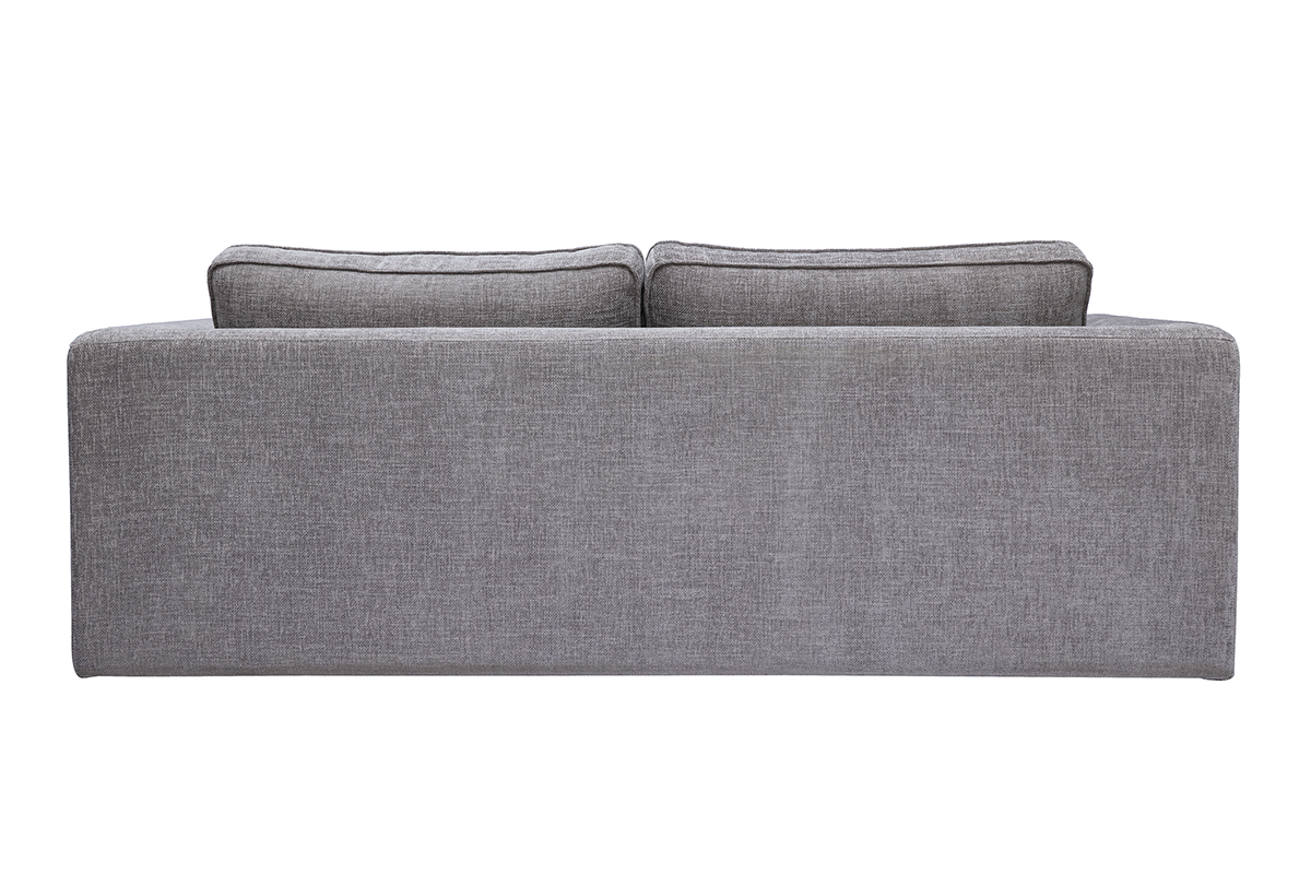 Sof� GRAMMY de 3 plazas en tejido efecto terciopelo texturizado gris, vista trasera