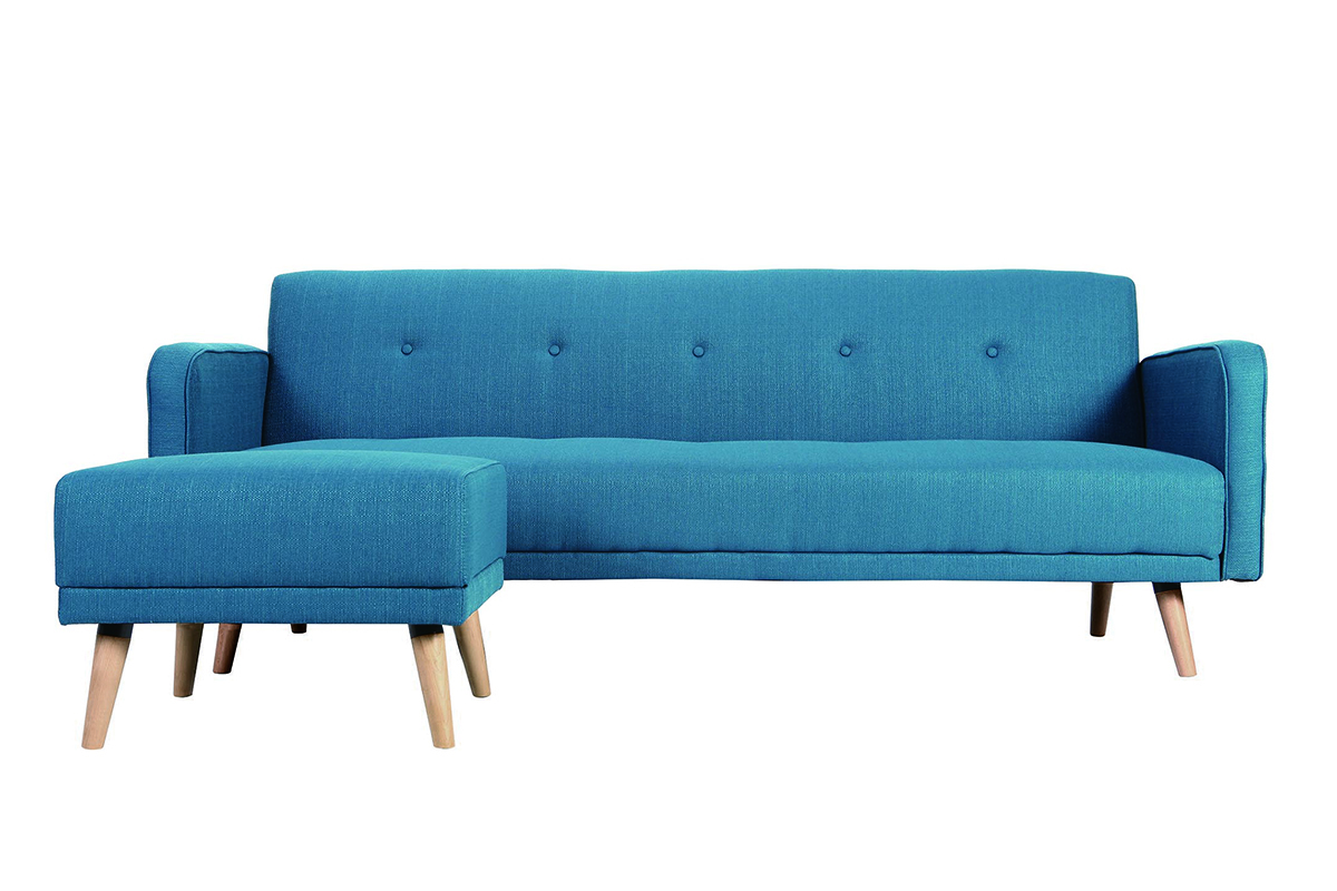 Sof de esquina convertible escandinavo azul ULLA