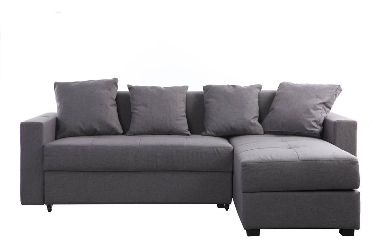 Sof de esquina convertible gris (esquina derecha) HALVIN