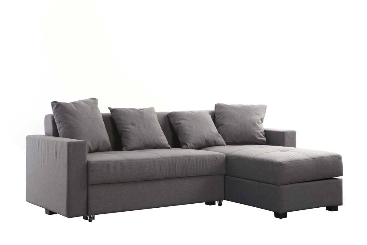 Sof de esquina convertible gris (esquina derecha) HALVIN