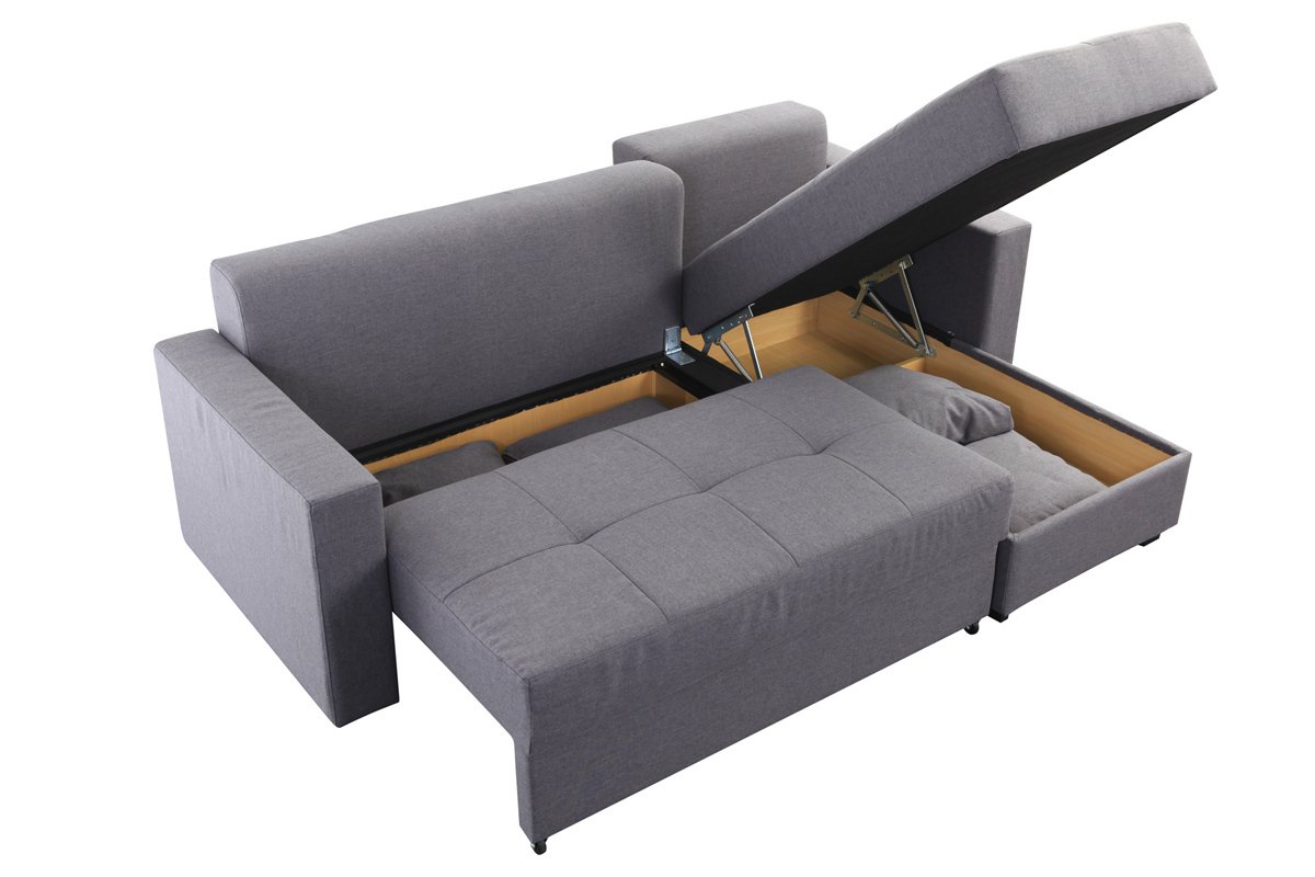 Sof de esquina convertible gris (esquina derecha) HALVIN