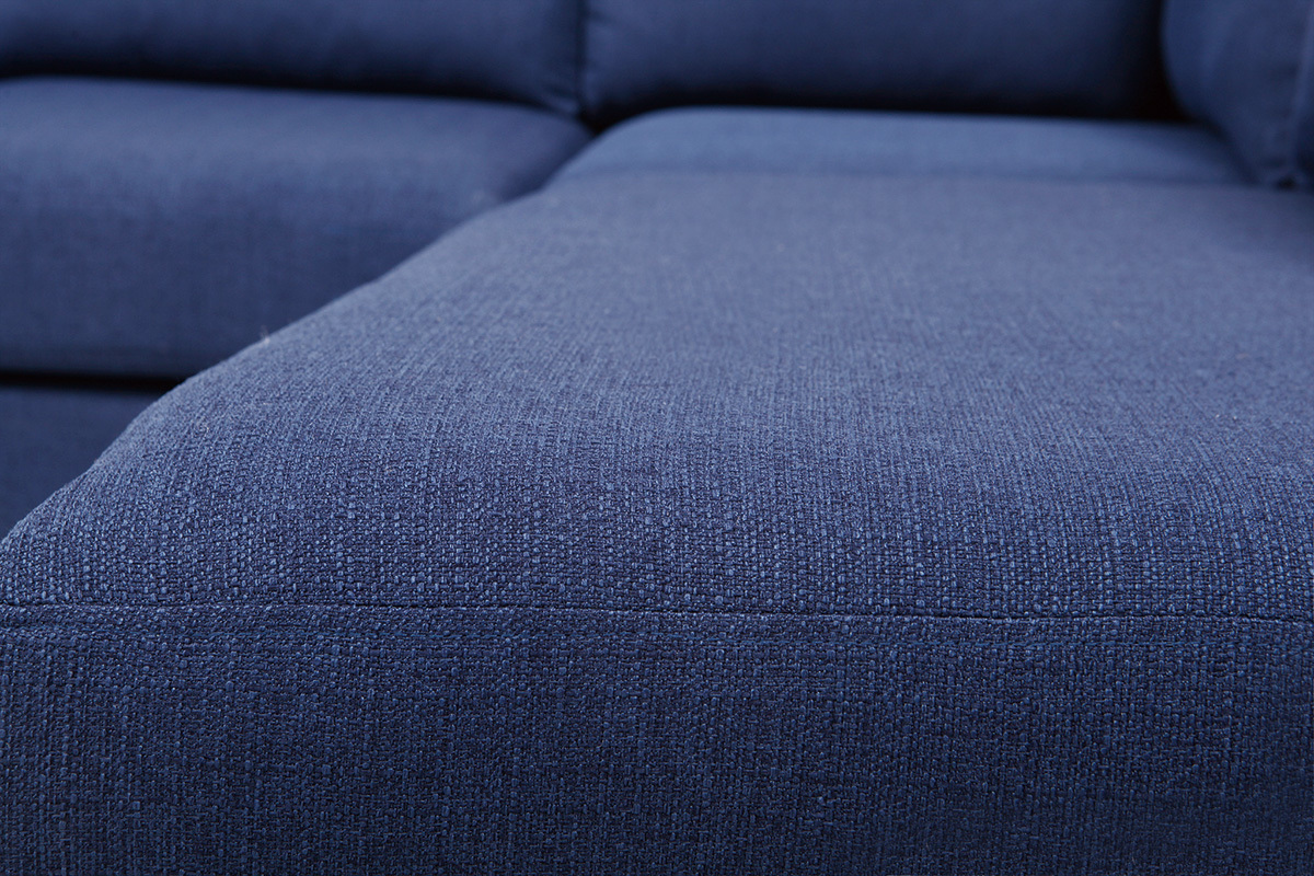 Sof� de esquina derecha moderno 5 plazas tejido azul oscuro MILORD