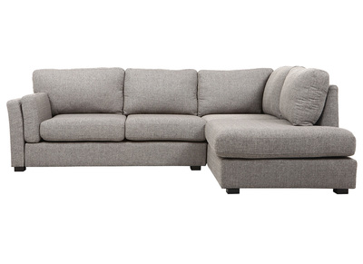 Sof&aacute; de esquina derecha moderno 5 plazas tejido gris MILORD