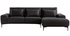 Sofá de esquina derecha moderno en tejido gris oscuro con respaldo ajustable KONRAD