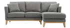 Sofa de esquina derecha nórdico gris claro OSLO