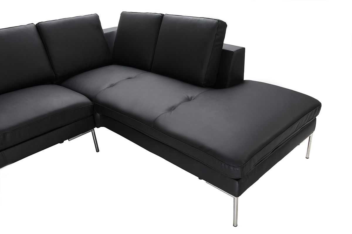 Sof� de esquina en cuero negro dise�o 5 plazas (esquina derecha)  OXFORD