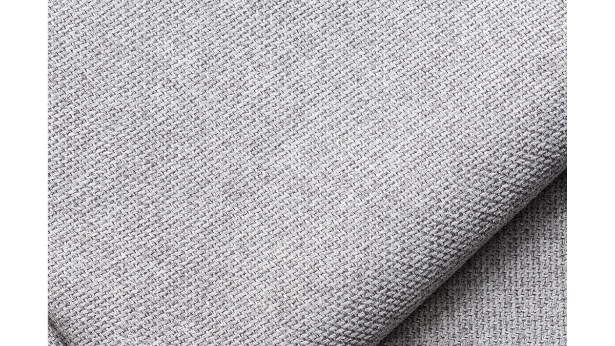 Sofá de esquina izquierda modulable en tejido gris claro PLURIEL
