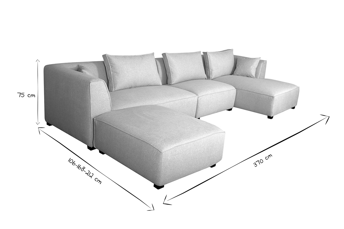 Sof de esquina modulable 4 elementos beige PLURIEL