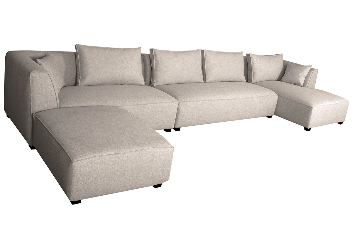 Sof de esquina modulable 4 elementos beige PLURIEL