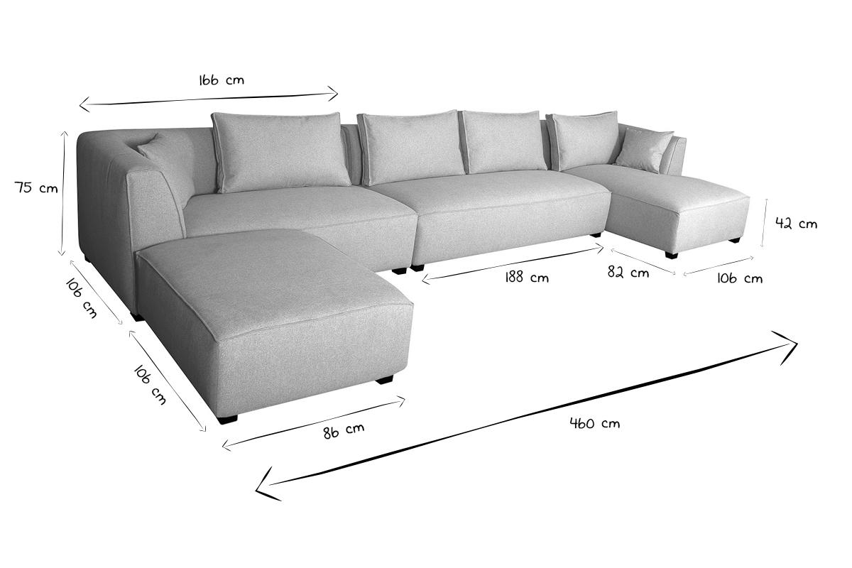 Sof de esquina modulable 4 elementos beige PLURIEL