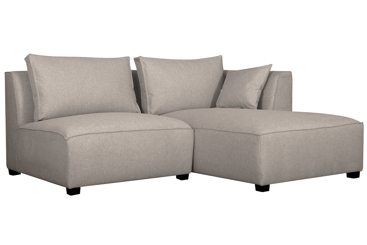 Sof de esquina modulable beige 2 elementos PLURIEL