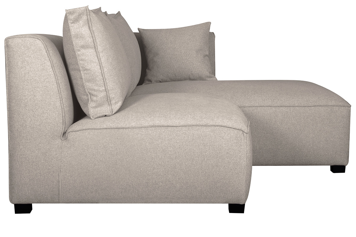 Sof de esquina modulable beige 2 elementos PLURIEL