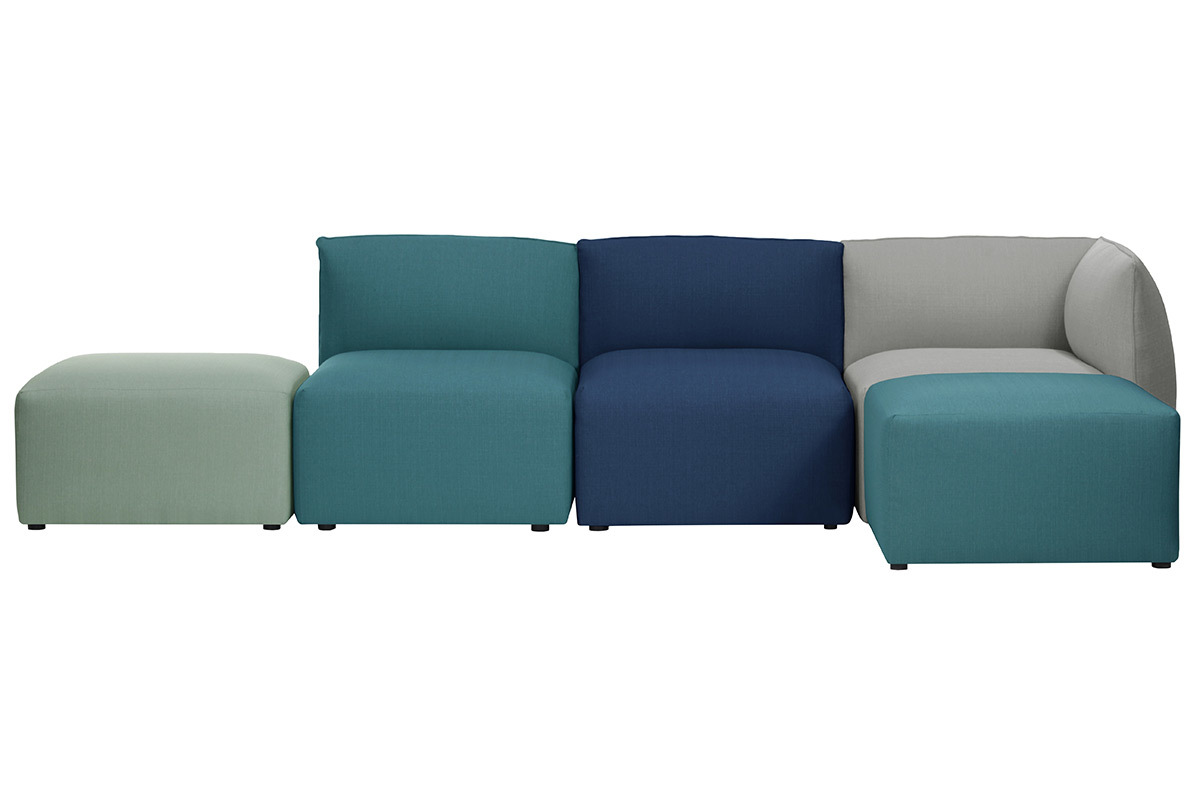 Sof de esquina modular multicolor 4 plazas MODULO