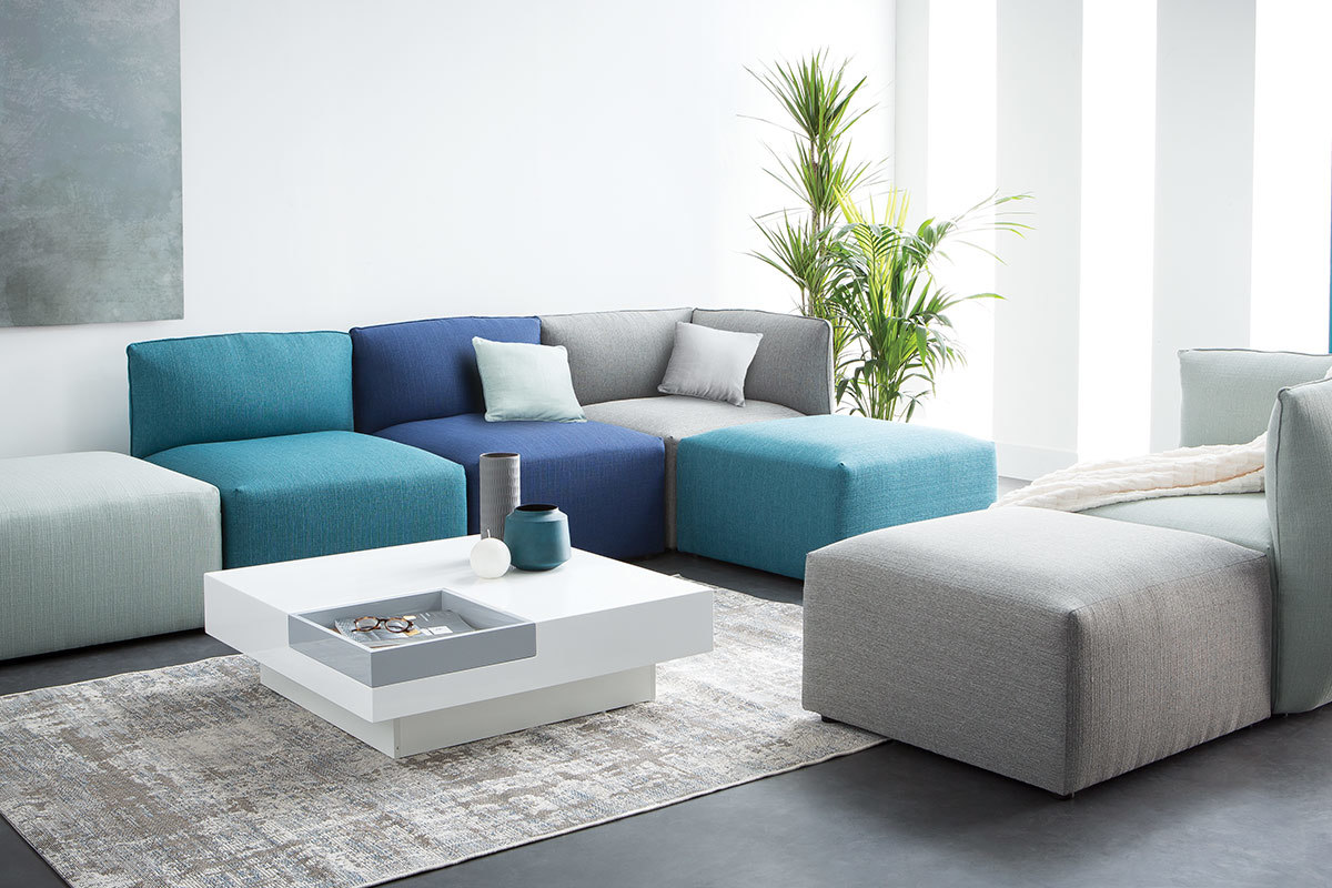 Sof de esquina modular multicolor 4 plazas MODULO