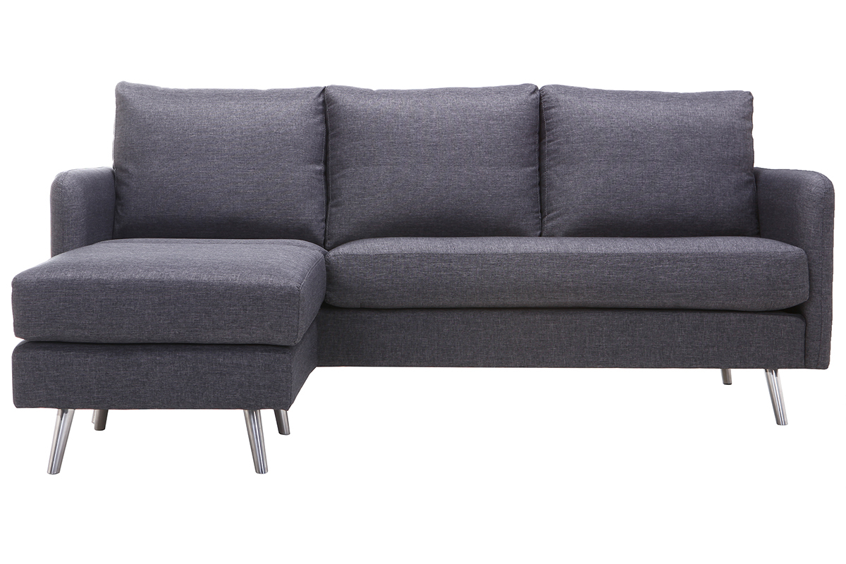 Sof de esquina reversible diseo 3 plazas gris oscuro BART