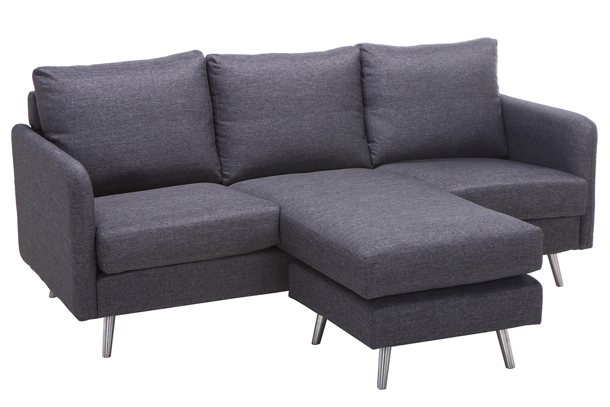 Sof de esquina reversible diseo 3 plazas gris oscuro BART
