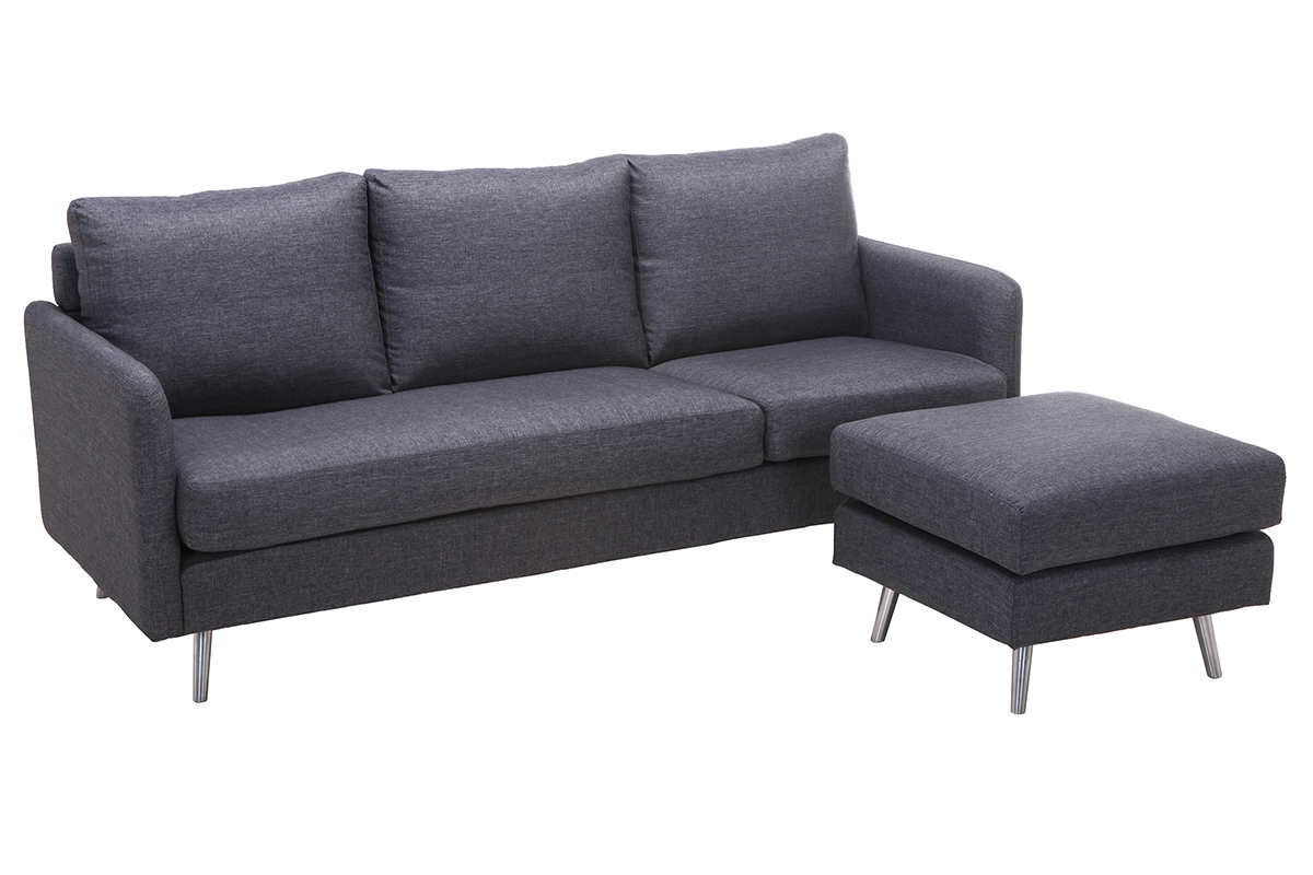 Sof de esquina reversible diseo 3 plazas gris oscuro BART