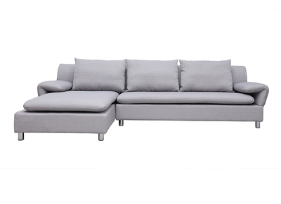 Sofá de esquina reversible diseño gris BRASILIA - Sofá de esquina reversible diseño gris BRASILIA