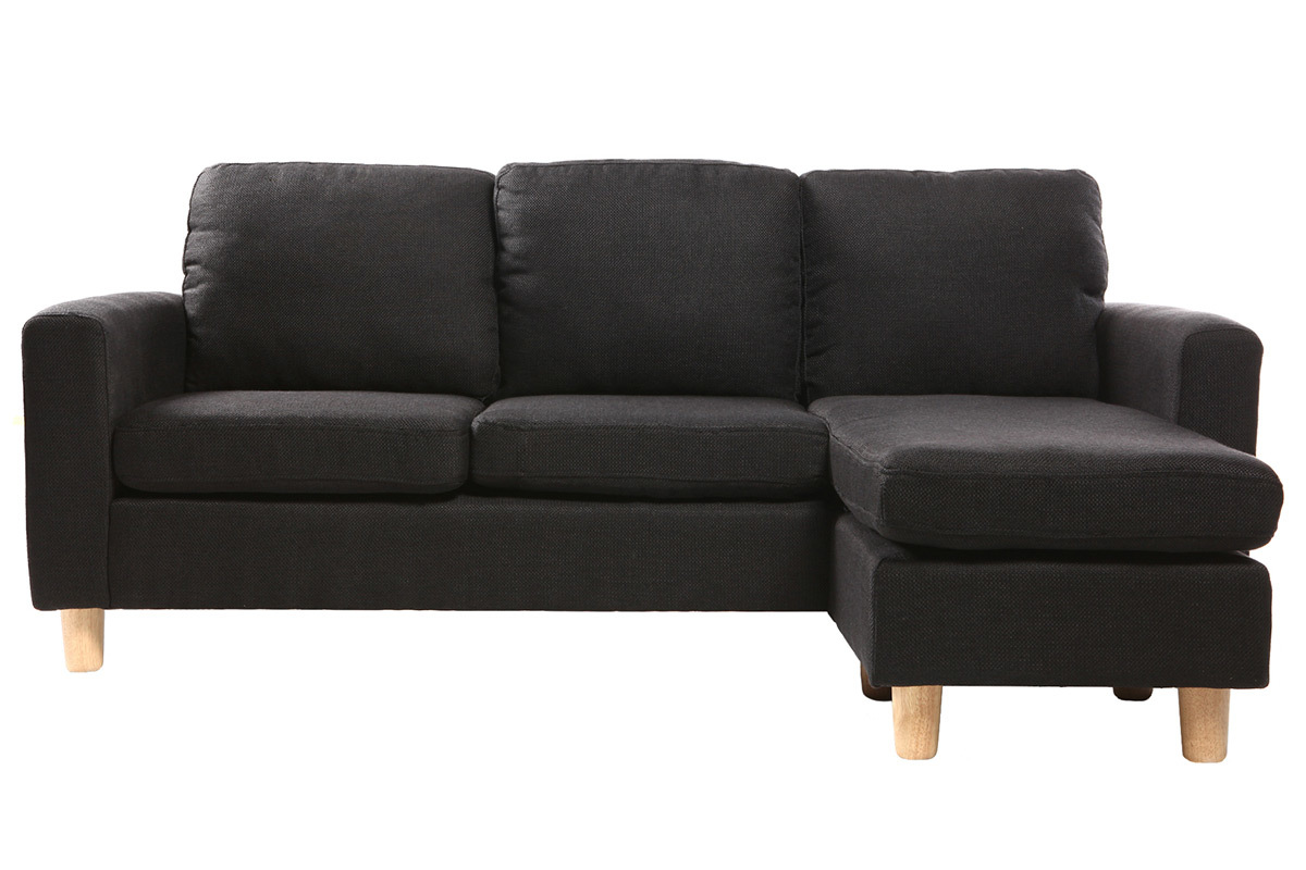 Sof� de esquina reversible dise�o negro ALAMO