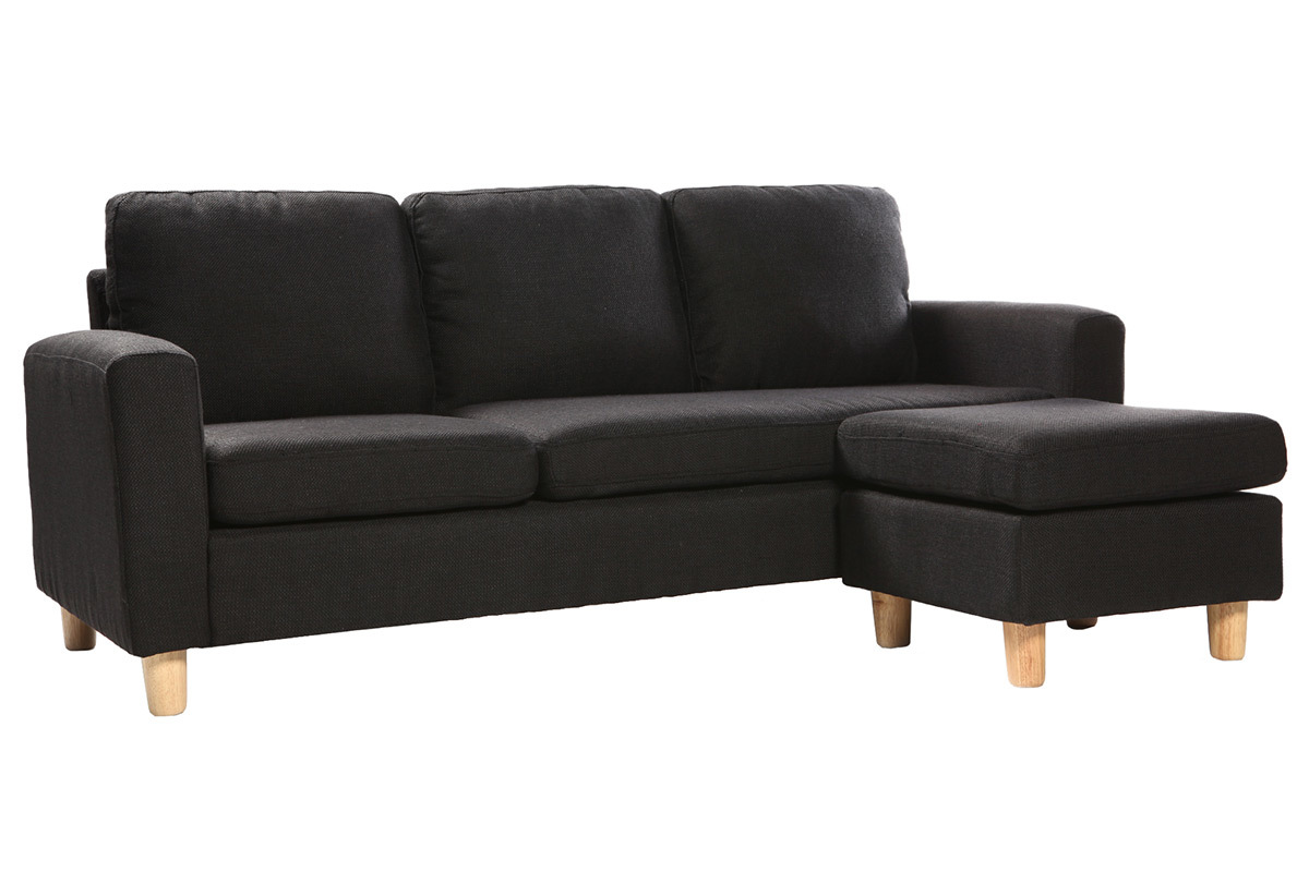 Sof� de esquina reversible dise�o negro ALAMO